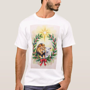 Weihnachtlich religiös Der Löwe und das Lamm mit S T-Shirt