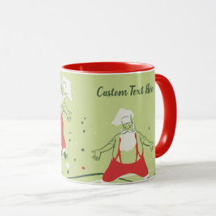 Weihnachtlich vintage, Weihnachtsmann Chef mit Abe Tasse