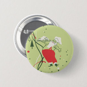 Weihnachtlich, Weihnachtsmann Koch mit Abendessen Button