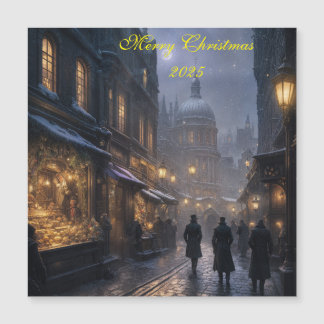 Weihnachtliche alte London-Weihnachtskarte Magnetkarte