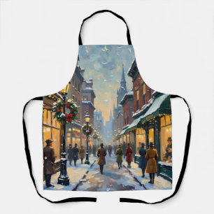 Weihnachtliche Altstadt im Schnee Schürze