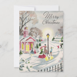 Weihnachtliche Altstadt Winterlandschaft Feiertagskarte