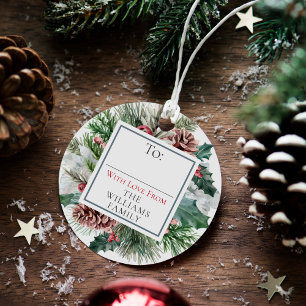 Weihnachtliche Blumen und Blätter für/aus Kreisges Geschenkanhänger