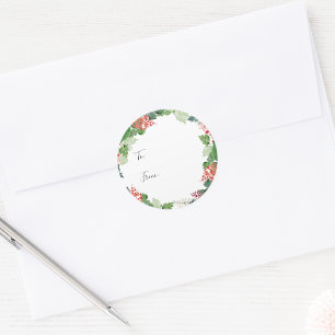 Weihnachtliche Botanik-Geschenk-Aufkleber Runder Aufkleber
