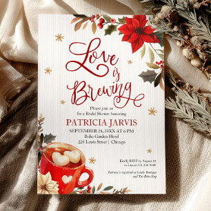 Weihnachtliche Brautparty "Liebe ist im Anflug" Einladung