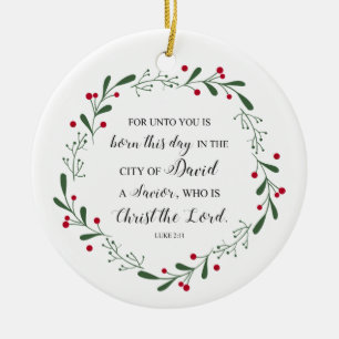 Weihnachtliche christliche Bibelverse Jesus Erlöse Keramik Ornament