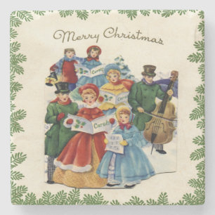 Weihnachtliche Christmas-Caroler Steinuntersetzer