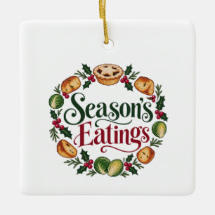 Weihnachtliche Essensspaße Weihnachtsmahlzeiten Keramikornament