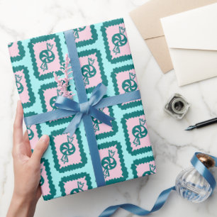 Weihnachtliche Fantasie Süßigkeiten Fröhliche Feie Geschenkpapier