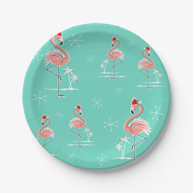 weihnachtliche Flamingo Group-Papiertafel Pappteller (Vorderseite)