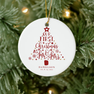 Weihnachtliche Frischvermählte Weihnachtsbaum Keramik Ornament
