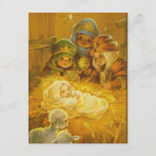 Weihnachtliche Geburt Christi Feiertagspostkarte
