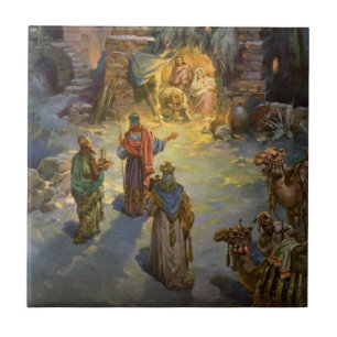 Weihnachtliche Geburt Christi mit den heiligen dre Fliese