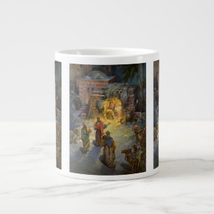 Weihnachtliche Geburt Christi mit den heiligen dre Jumbo-Tasse