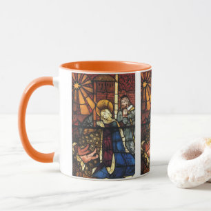 Weihnachtliche Geburtsszene in Buntglas Tasse