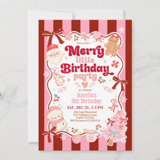 Weihnachtliche Geburtstagseinladung 'Merry Little Einladung