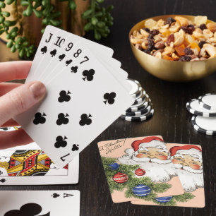 Weihnachtliche Grüße! Fröhlicher Weihnachtsmann Spielkarten