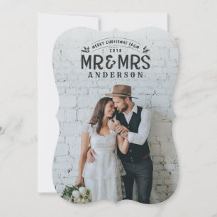 Weihnachtliche Hochzeitsankündigung Fotokarte Feiertagskarte