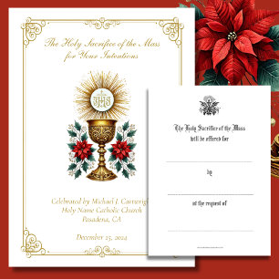 Weihnachtliche katholische Messintentionen Gedenke Mitteilungskarte