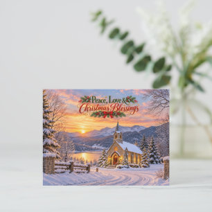 Weihnachtliche Kirchen-Weihnachtskarte Postkarte