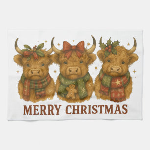 Weihnachtliche Kuh Weihnachten  Geschirrtuch