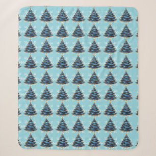 Weihnachtliche künstlerische blaue goldene Tanne S Sherpadecke