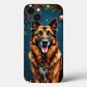 Weihnachtliche künstlerische Deutsche Schäferhund- Case-Mate iPhone Hülle