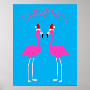 Weihnachtliche Lesbische Flamingos Flamingo-Schönh Poster
