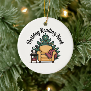 Weihnachtliche Lesechecke Baum Schmuck Keramik Ornament