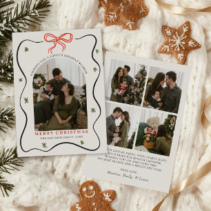 Weihnachtliche lustige Familienfoto Feiertagskarte