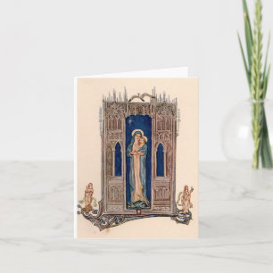 Weihnachtliche Madonna mit Kind Karte