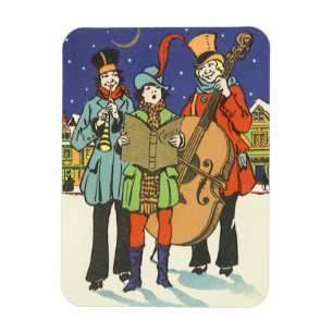 Weihnachtliche Musiker beim Singen von Weihnachtsl Magnet
