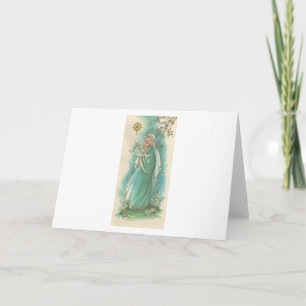 Weihnachtliche Mutter und Kind im Vintage-Stil Feiertagskarte