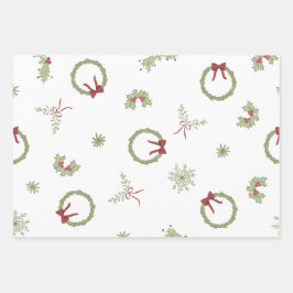 weihnachtliche Papierblätter Geschenkpapier Set