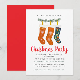 Weihnachtliche Party mit fantasievollen illustrier Einladung