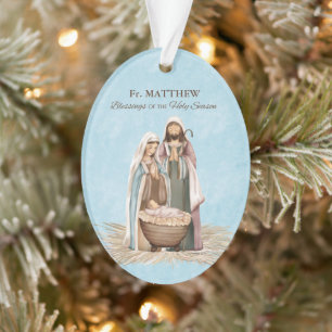 Weihnachtliche Priestersege Dank Nativitätsdarstel Ornament