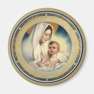 Weihnachtliche religiöse Darstellung, Madonna und  Magnet
