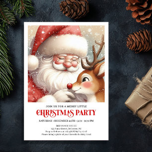Weihnachtliche Santa Claus Rudolph Holiday Cheer P Einladung
