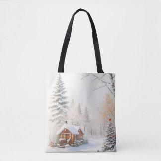 Weihnachtliche Schneelandschaft Tasche