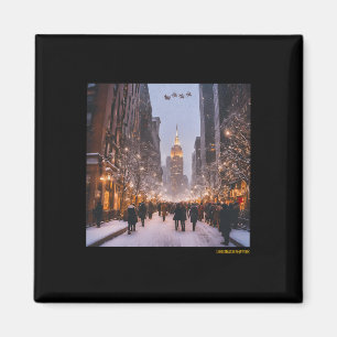 Weihnachtliche Stadt Szene Magnet