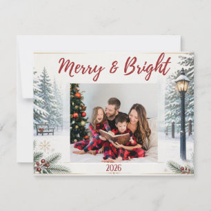 Weihnachtliche Szene Weihnachtskarte mit Familienf Mitteilungskarte