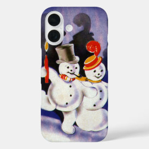 Weihnachtliche tanzende Schneemänner mit Kerzen im title_seo2