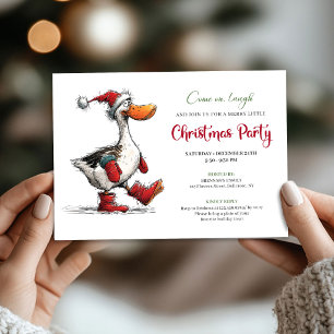 Weihnachtliche Verrückte Gans Humor Party Einladun Einladung