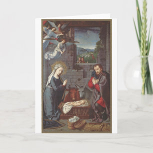 Weihnachtliche Vintage-Geburtsszene Feiertagskarte