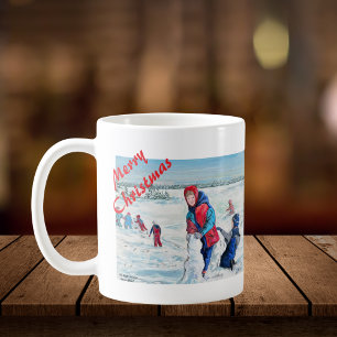 Weihnachtliche Vintage-Landschaft personalisieren Kaffeetasse