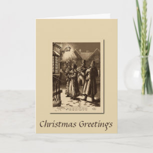 Weihnachtliche Vintage-Sänger und Musiker Karte
