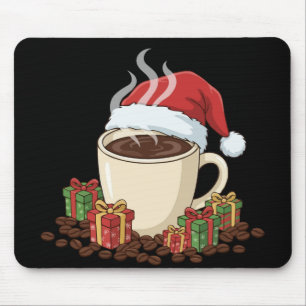 Weihnachtliche Weihnachts-Kaffee-Santa-Mütze Süß Mousepad