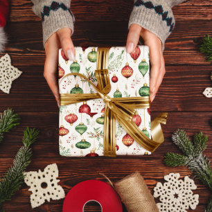Weihnachtliche Weihnachtsbaum-Ornamente Nahtloses Geschenkpapier