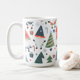 Weihnachtliche Weihnachtsgnome Bäume Zuckerstangen Kaffeetasse