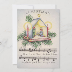 Weihnachtliche Weihnachtslied-Geburtsszene Feiertagskarte
